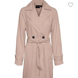 Vero Moda belted trench blush Med